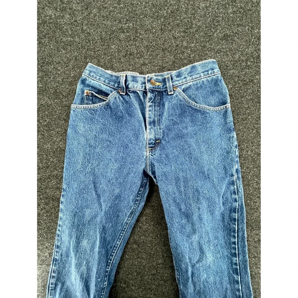 Lee Jeans Mens 32x31 Blue Denim Relaxed Fit Cotton Logo Straight Leg Medium Wash